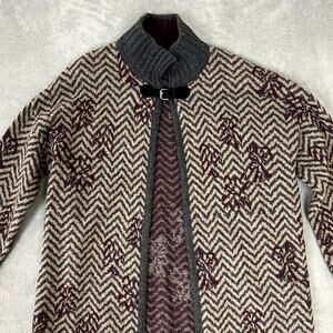 A Ida Cardigan Sweater Womens XL Wool Blend Made in Italy Buckle Closure